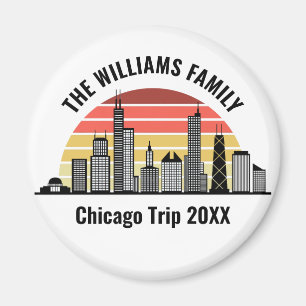 Aangepaste reis souvenir voor Chicago zonsondergan Magneet