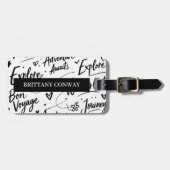 Aangepaste Reis-Typografie Bagage Label (Voorkant horizontaal)