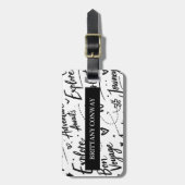 Aangepaste Reis-Typografie Bagage Label (Voorkant verticaal)