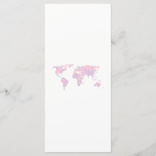 Aangepaste Reis Watercolor Wereldkaart Trouwmenu Menu (Achterkant)