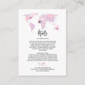 Aangepaste Reis Waterverf Wereldkaart Trouwdetails Informatiekaartje (Voorkant)