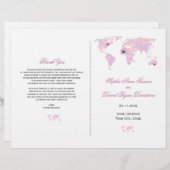 Aangepaste Reis Waterverf Wereldkaart Trouwprogram (Voorkant / Achterkant)