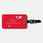 Aangepaste reisavonturen Elegant Red Bagagelabel (Voorkant horizontaal)