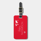 Aangepaste reisavonturen Elegant Red Bagagelabel (Voorkant verticaal)