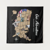 Aangepaste reisavonturen VS-fotocollage Wandkleed (Voorkant (horizontaal))