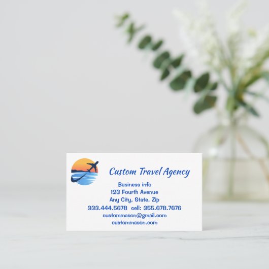 Aangepaste reisbureau cruiseschepen visitekaartje (Staand voorkant)