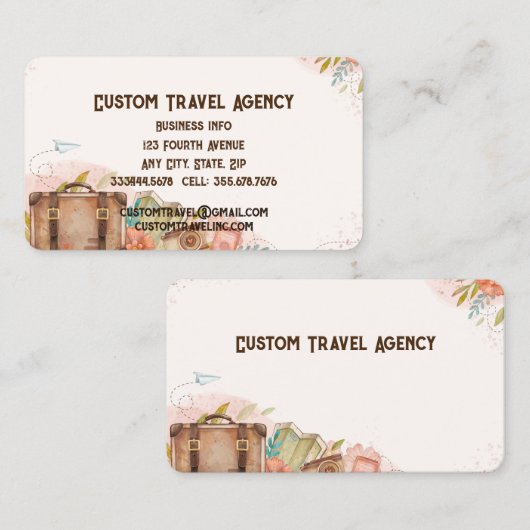 Aangepaste reisbureau cruiseschepen visitekaartje (Voorkant / Achterkant)