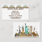 Aangepaste reisbureau cruiseschepen visitekaartje (Voorkant / Achterkant)