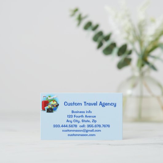Aangepaste reisbureau cruiseschepen visitekaartje (Staand voorkant)