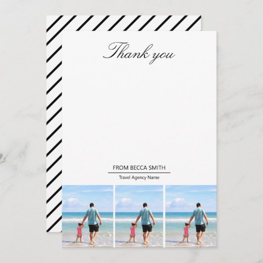 Aangepaste Reisbureau Gift voor Agenten Dank U Bedankkaart (Voorkant / Achterkant)
