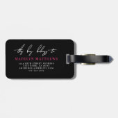Aangepaste Reisgids Roze Initiële Naam Monogram Bagagelabel (Achterkant horizontaal)