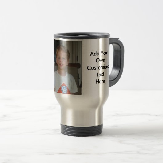 Aangepaste reismuis met Afbeelding en tekst Reisbeker (Voorkant rechts)