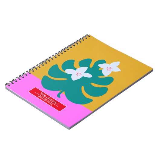 Aangepaste reisnaam moderne florale Notitieboek (Linkerzijde)