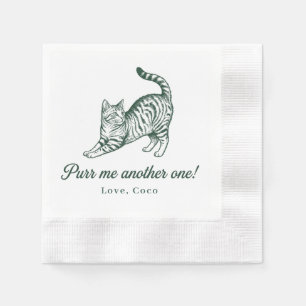Aangepaste Rekkende Tabby Kat Purr Me Another One Servet