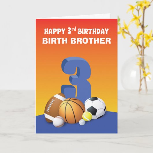 Aangepaste relatie geboorte Brother Boy 3rd Birthd Kaart (Gele Bloem)