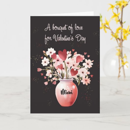 Aangepaste Relatie Mimi Valentijnsdag Boeket Liefd Kaart (Gele Bloem)