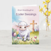 Aangepaste relatie Pasen zegeningen Lam Kaart (Gele Bloem)