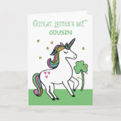 Aangepaste relatie Unicorn St. Patrick's Day Wishe Kaart (Voorkant)