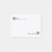 Aangepaste "RElephant Notes" grijs en blauw Post-it® Notes (Voorkant)