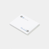 Aangepaste "RElephant Notes" grijs en blauw Post-it® Notes (Schuin)