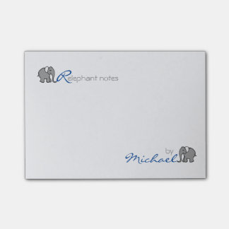 Aangepaste "RElephant Notes" grijs en blauw Post-it® Notes