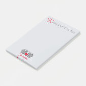 Aangepaste "RElephant Notes" grijs en rood Post-it® Notes (Schuin)