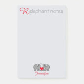 Aangepaste "RElephant Notes" grijs en rood Post-it® Notes (Voorkant)