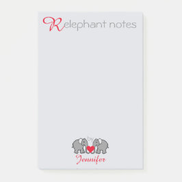Aangepaste "RElephant Notes" grijs en rood Post-it® Notes