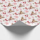 Aangepaste Rendier Kerstmis Gift Wrap Cadeaupapier (Hoek)