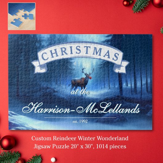 Aangepaste rendier winter wonderland vakantie legpuzzel