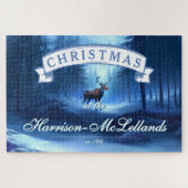 Aangepaste rendier winter wonderland vakantie legpuzzel (Horizontaal)