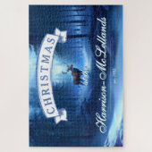 Aangepaste rendier winter wonderland vakantie legpuzzel (Verticaal)