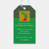 Aangepaste rendieren bos groene vakantie groeten cadeaulabel (Voorkant)