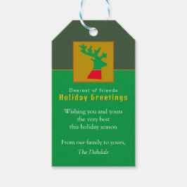 Aangepaste rendieren bos groene vakantie groeten cadeaulabel