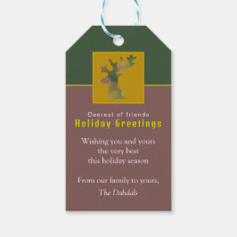 Aangepaste rendieren dennen groen rood elegante ke cadeaulabel