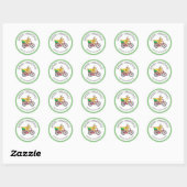 Aangepaste rendieren kerst ronde sticker (Vel)