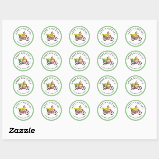 Aangepaste rendieren kerst ronde sticker (Vel)