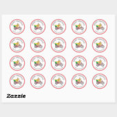 Aangepaste rendieren kerst ronde sticker (Vel)