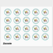 Aangepaste rendieren kerst ronde sticker (Vel)
