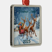 Aangepaste rendierfamilie van drie metalen ornament (Rechts)