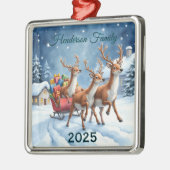 Aangepaste rendierfamilie van drie metalen ornament (Links)