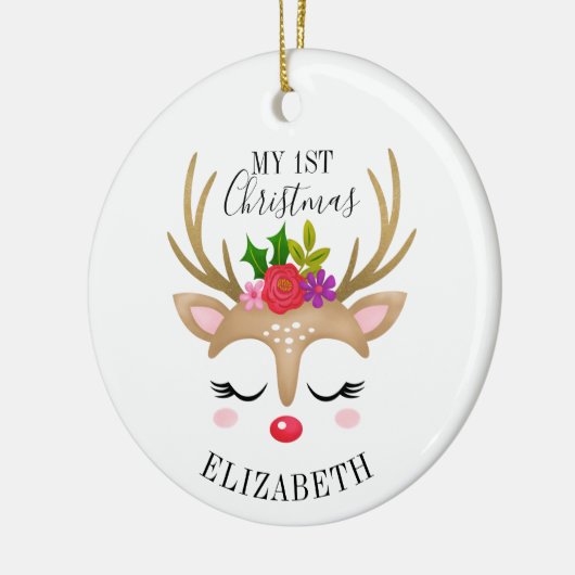 Aangepaste rendierklinker, 1 kerst keramisch ornament (Links)