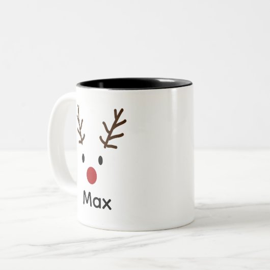 Aangepaste rendierMok Tweekleurige Koffiemok (Voorkant links)