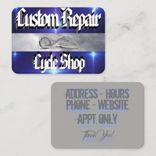 Aangepaste reparatie visitekaartje (Voorkant / Achterkant)