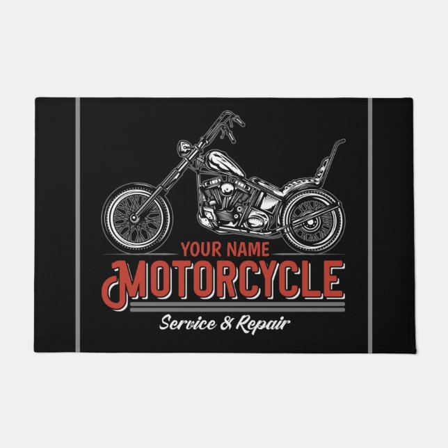 Aangepaste reparatieschop voor motorfietsservice m deurmat (Voorkant)