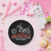 Aangepaste reparatieschop voor motorfietsservice m papieren bordje (Feest)