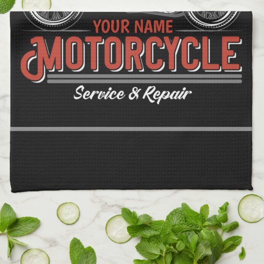 Aangepaste reparatieschop voor motorfietsservice m theedoek (Gevouwen)