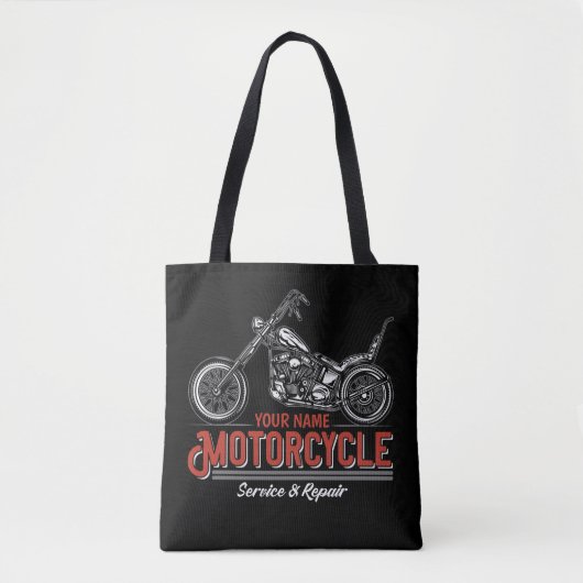 Aangepaste reparatieschop voor motorfietsservice m tote bag (Voorkant)