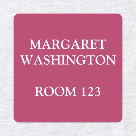 Aangepaste residentiële huis roze ijzer op kleding labels (Design 2)