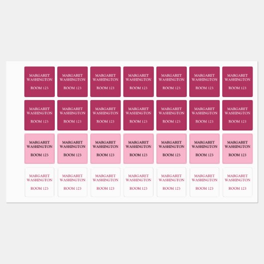 Aangepaste residentiële huis roze ijzer op kleding labels (Vel)